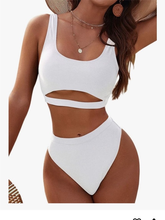 Blooming Jelly Other - White Cutout High-Waist Bikini Set - Women Swim